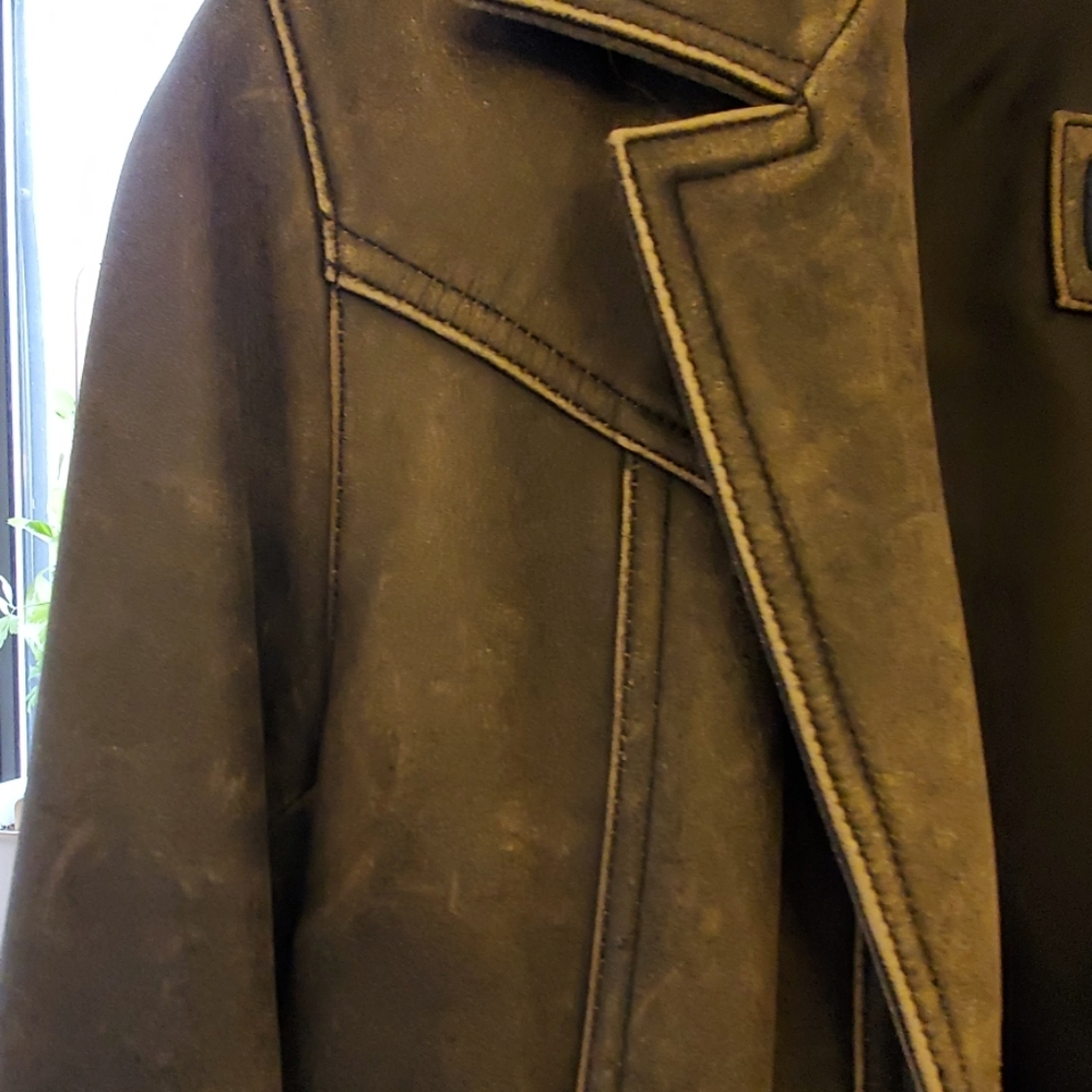Ae Distressed Leather Jacket - image 2
